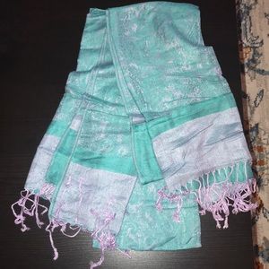 Turquoise and purple pashmina